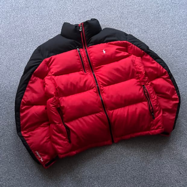 폴로 랄프로렌 레드/블랙 패딩