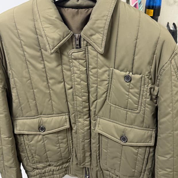엘무드 텐쿠 퀼티드 블루종 자켓 올리브카키