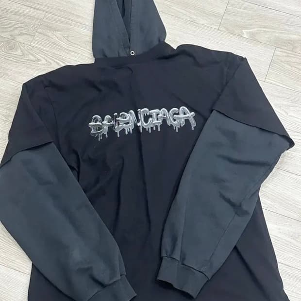 발렌시아가 후드 레이어 롱슬리브 S