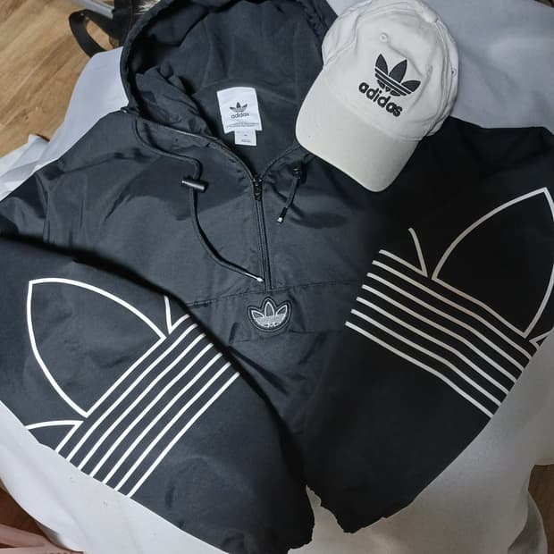 Adidas 아디다스 기모 아노락 점퍼 패딩 자켓 바람막이