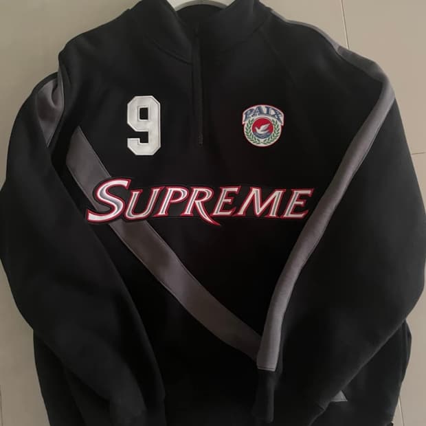 슈프림 이큅 하프 집 스웨트셔츠 블랙 - 24SS
