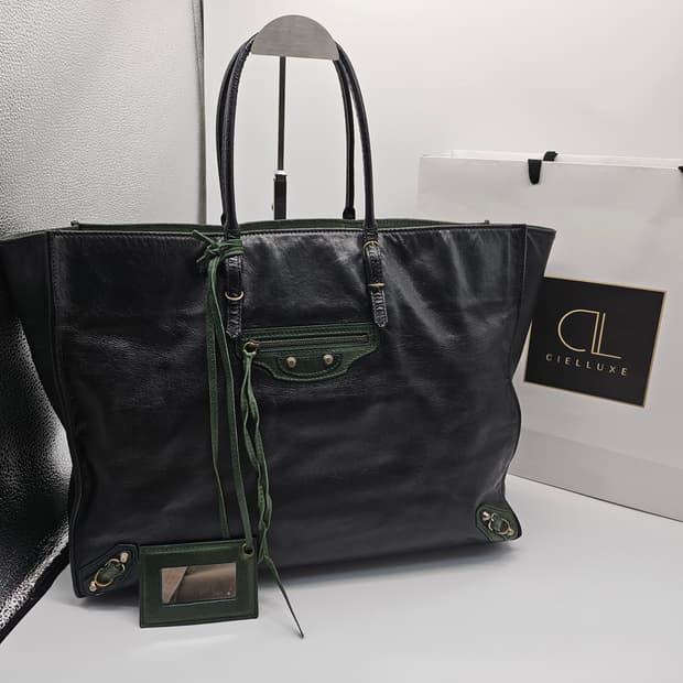 정품 발렌시아가 파피에르 올드 토트백