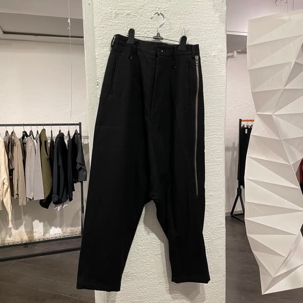 요지야마모토 뿌르옴므 지퍼 디테일 울 슬랙스