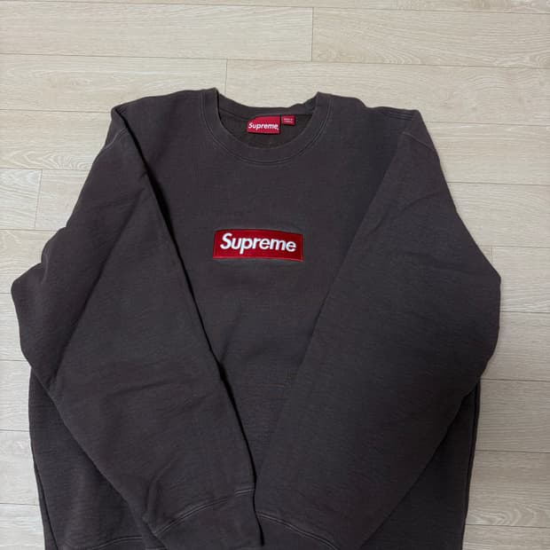 [xl] 슈프림 박스로고 크루넥 브라운