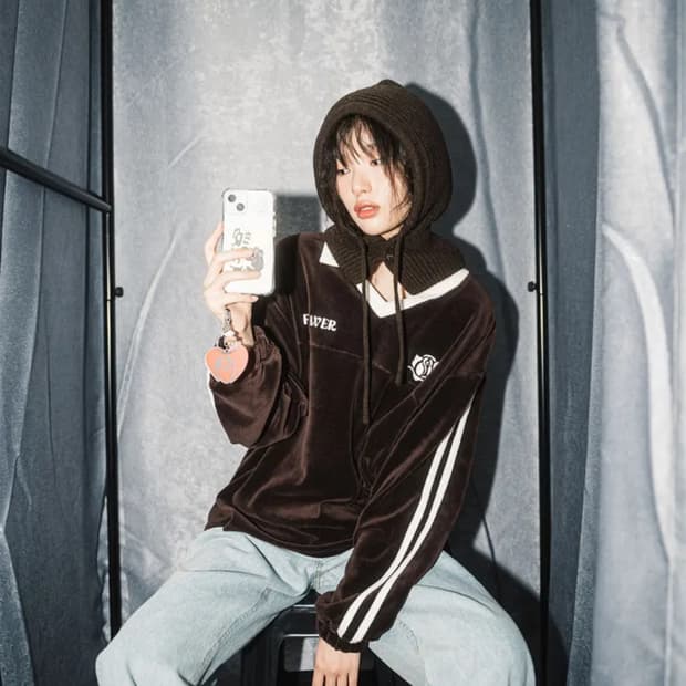 해비즘 오버사이즈 벨루어 티 