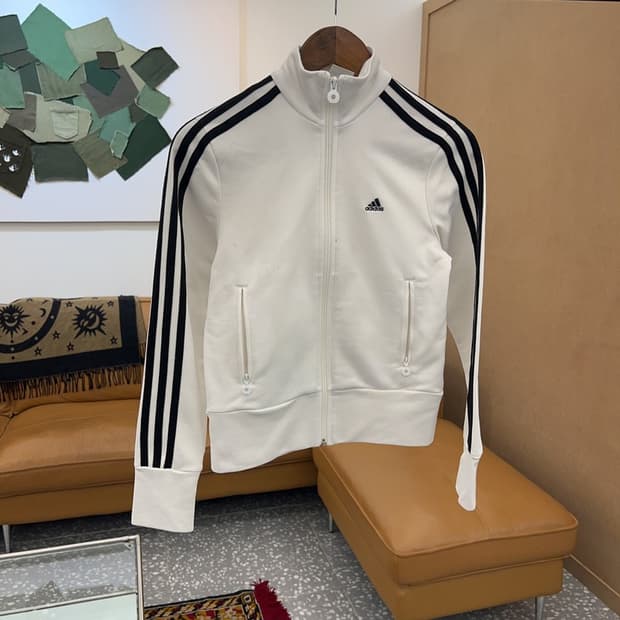 아디다스 검흰 삼선 트랙탑 집업 져지 85 C04895 