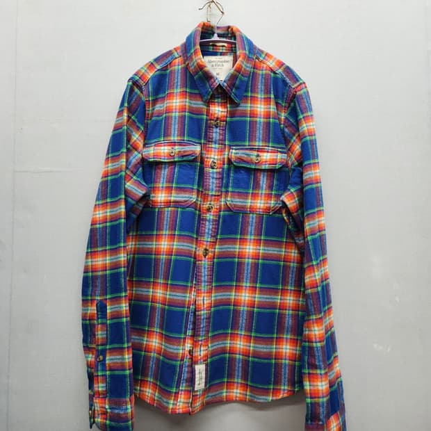 아베크롬비 웨스턴 플란넬 빈티지 체크 셔츠 M(L)
