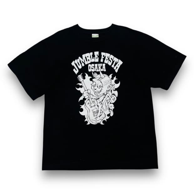Jumble 오사카 록 스타 데빌 아트 밴드 반팔 티셔츠