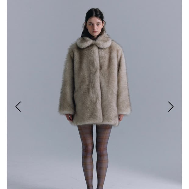 헤이그 테디베어 코트 아이보리 퍼코트