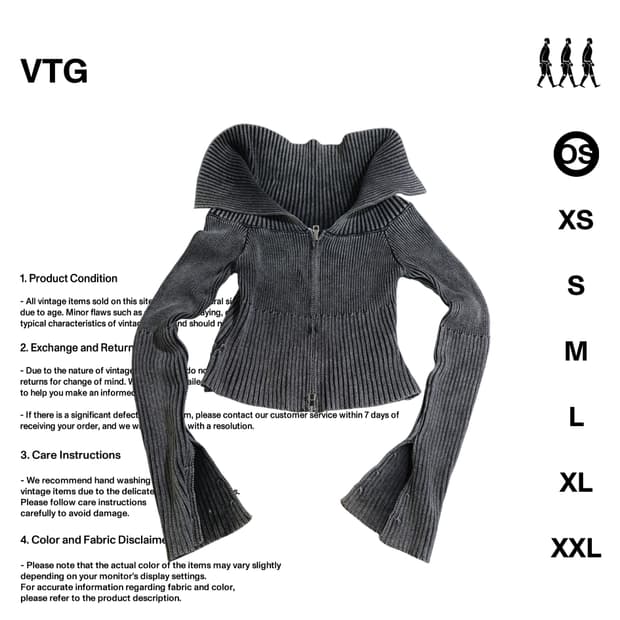 일본 빈티지 니트 크롭 집업 OS 사이즈