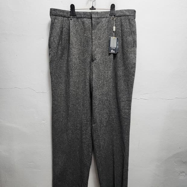 (새상품) wool 모직 인디안 투턱 헤링본 슬랙스 38'