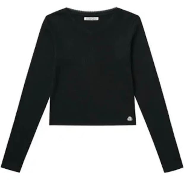 코이세이오 레이스 와플 롱슬리브 블랙