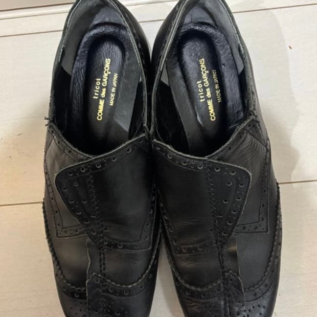 꼼데가르송 트리콧 더비 윙팁 레더 슈즈