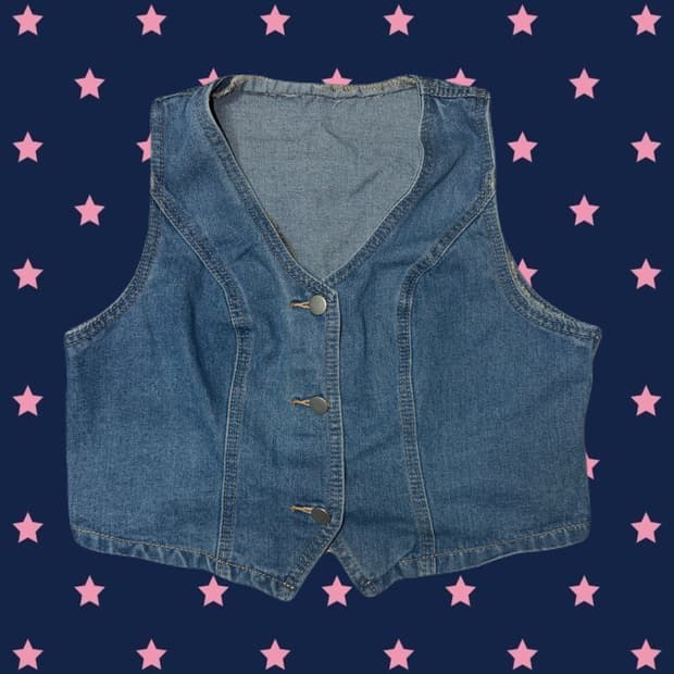 Vintage 청조끼 청베스트 빈티지베스트