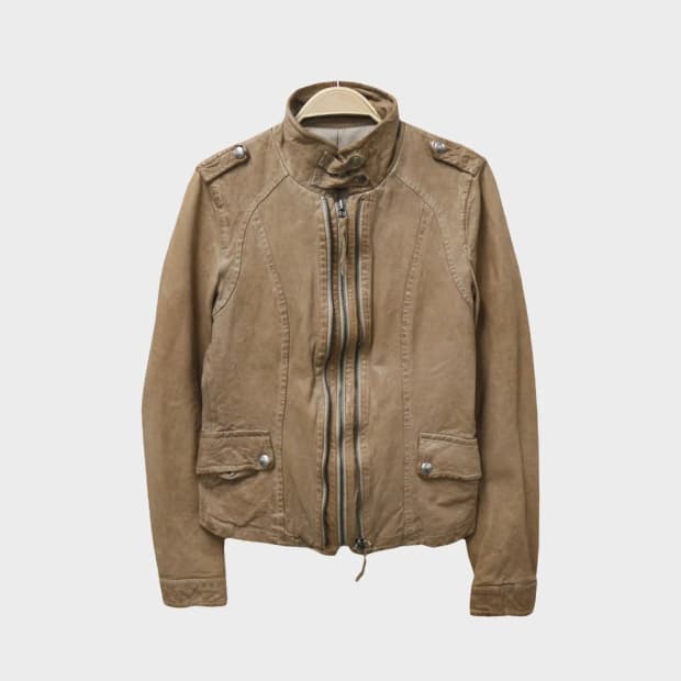 LAMB LEATHER 지퍼 포인트 가죽 자켓 62158