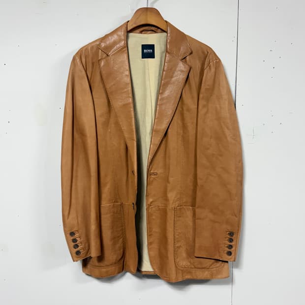 90s 휴고보스 레더 블레이저