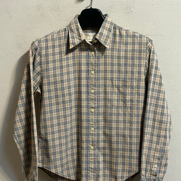 버버리 포켓 체크 코튼 셔츠