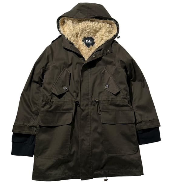 돌체 앤 가바나 D&G 양털 라이닝 후드 야상 자켓
