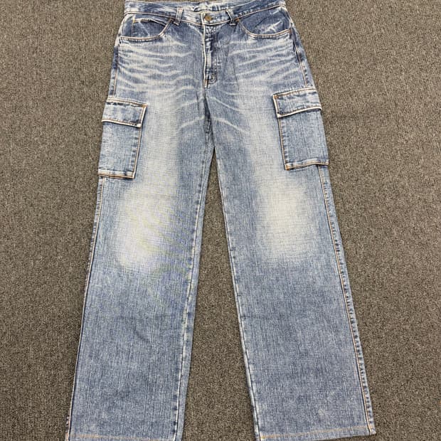 34) Japanese Vintage 워싱 카고 데님팬츠