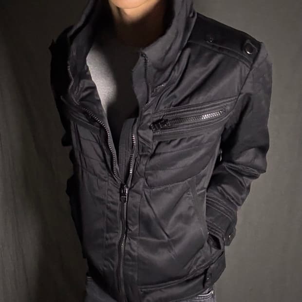 y2k 바이커 자켓 블랙 105