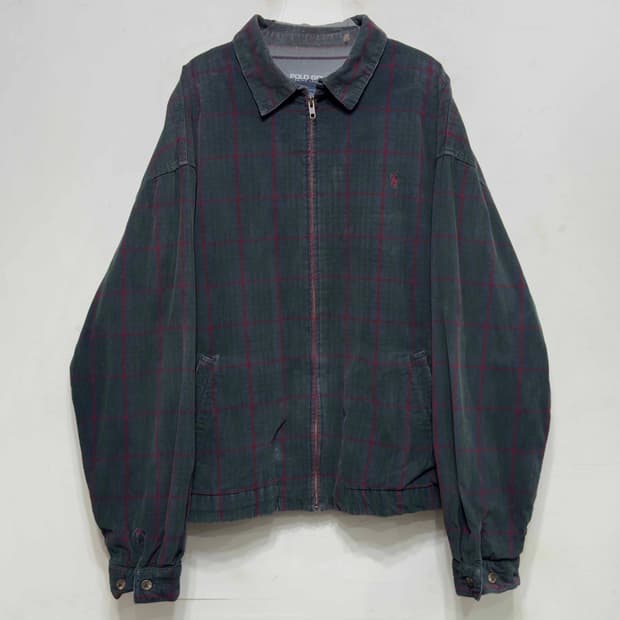 90s 폴로 골프 체크 코듀로이 자켓