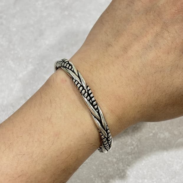 Oribell 스네이크 레이어드 925 스털링 실버 뱅글 팔찌