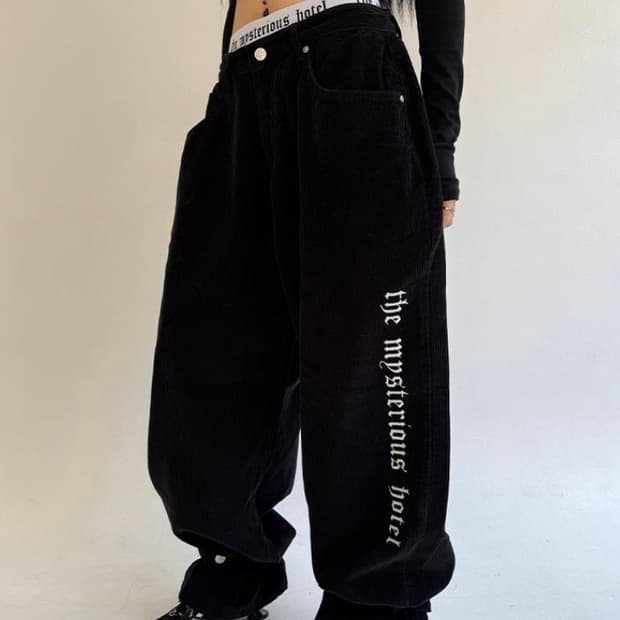 더미스테리어스호텔 코듀로이 벨티드 팬츠 1사이즈