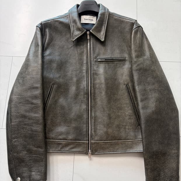 토니웩 레더 체스트 집 자켓 트리트먼트 블랙 XL