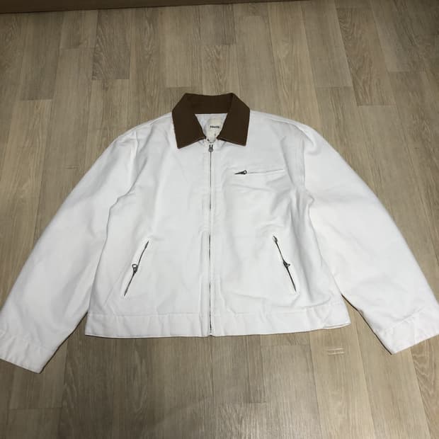 (3) 노클 NOCLE 캔버스 올든 싱글 워크 자켓 화이트