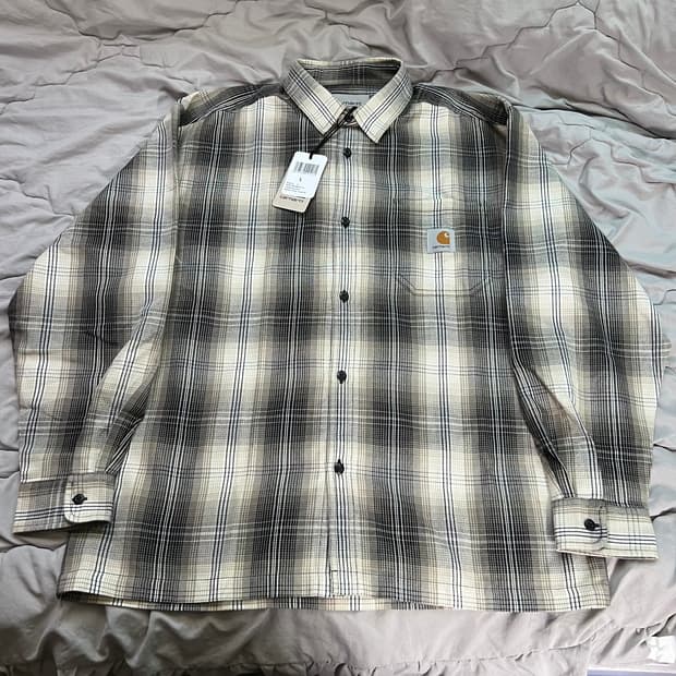 칼하트 wip 블랑톤 체크셔츠 L