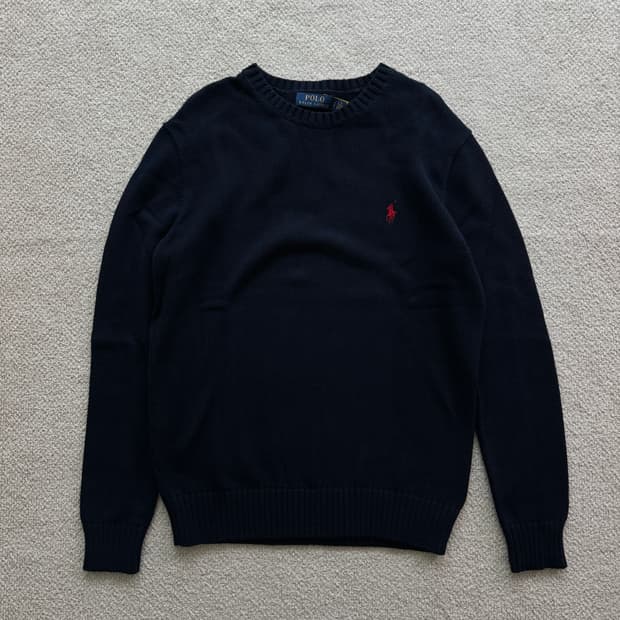 (새상품/정품) 폴로랄프로렌 코튼 크루넥 니트/S1장M1장 (네이비)