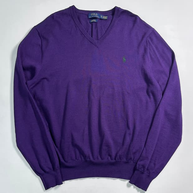 폴로 랄프로렌 퍼플 울 니트