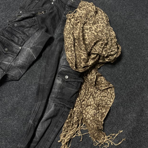 Vintage y2k punk Leopard muffler