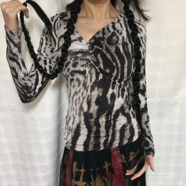 roberto cavalli 호피 무늬 긴팔