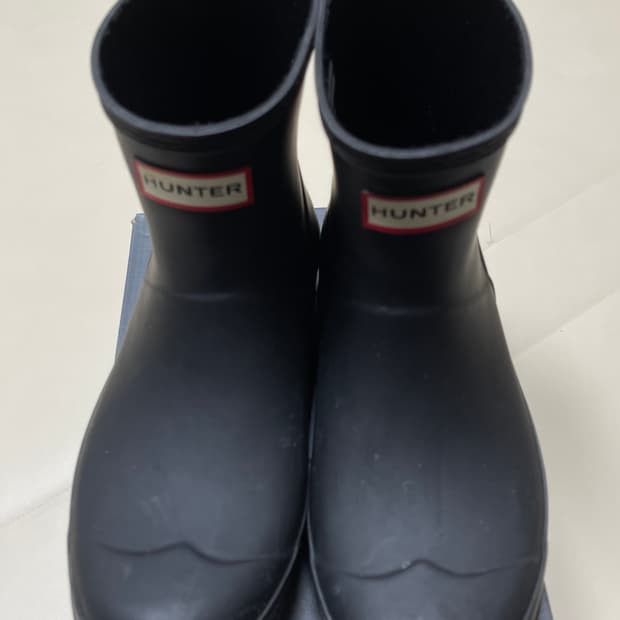 헌터(Hunter) 오리지널 플레이 숏 블랙 레인 부츠