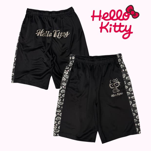 glitter silver kitty shorts