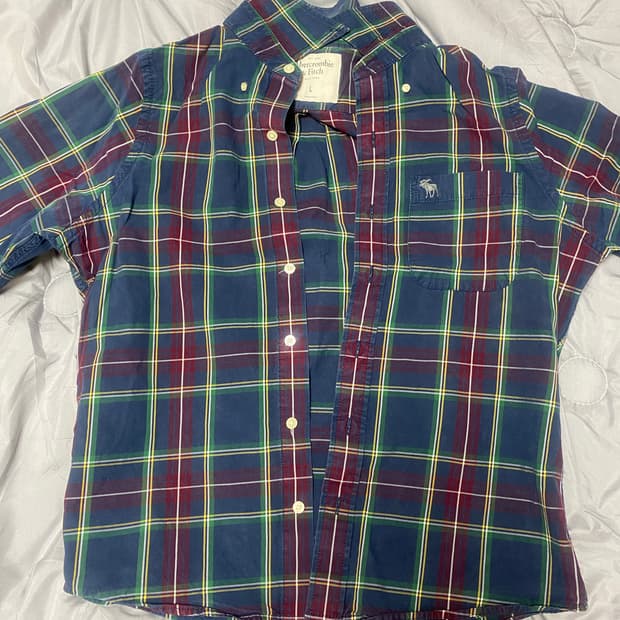 아베크롬비 체크 셔츠 L