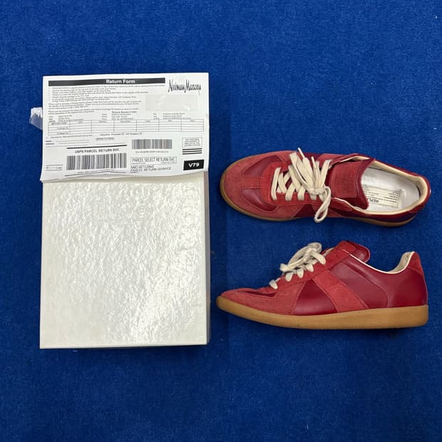 메종 마르지엘라 레플리카 독일군 스니커즈 - 레드