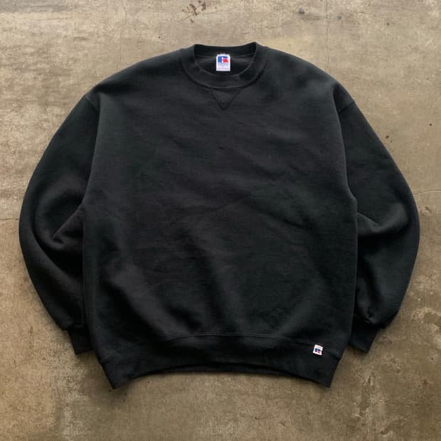 90s 러셀 애슬레틱 튜블러 스웻셔츠 블랙