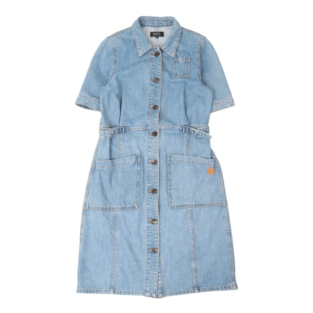 아페쎄 24SS 레더로고 데님 원피스