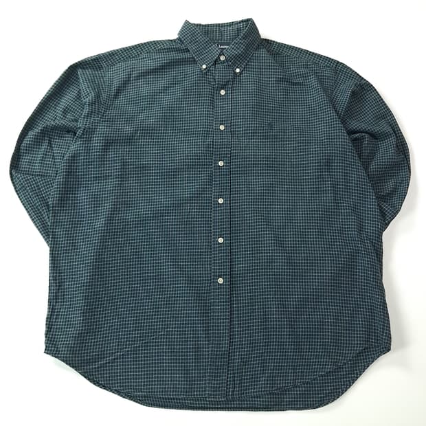 CA122 XL 폴로 90s 미국판 블랙그린 마이크로체크 셔츠 남방