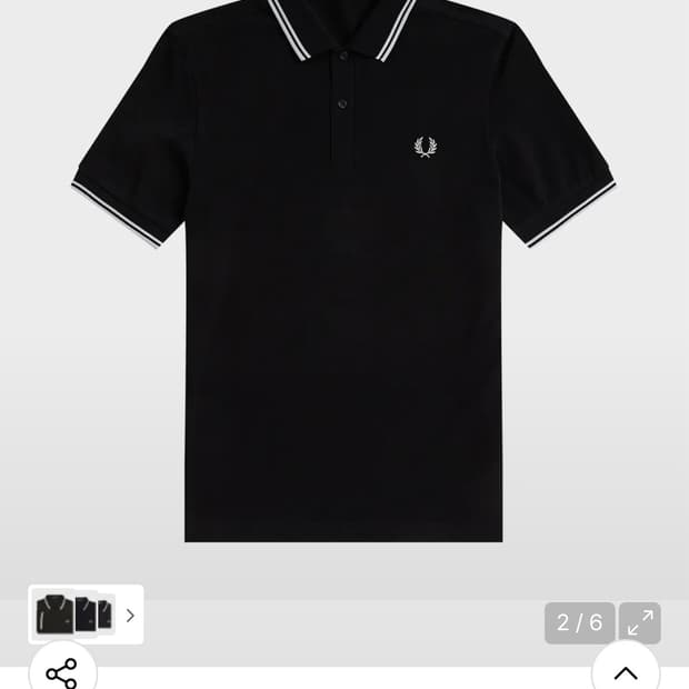 프레드페리 트윈팁 카라티 블랙 S 싸게 팔아요