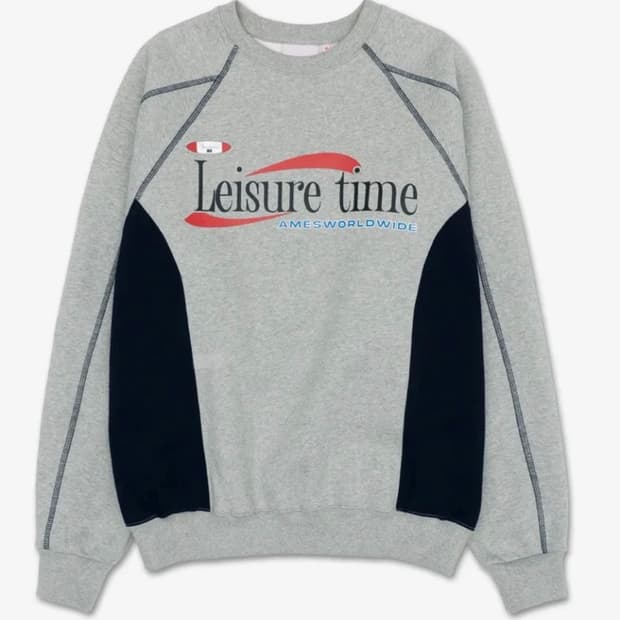 아메스 월드와이드 레저타임 기모 맨투맨 그레이 m