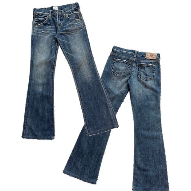 일본빈티지 부츠컷 데님팬츠 y2k 갸루 펑크