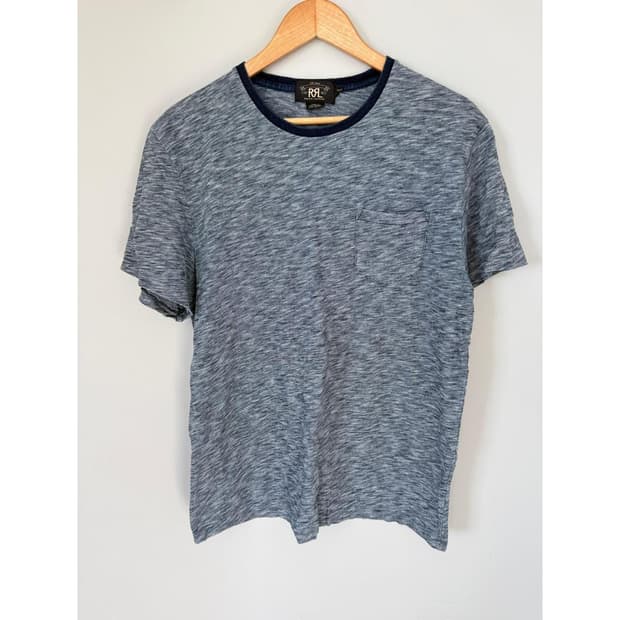 RRL 더블알엘 인디고 다이드 코튼 포켓 티셔츠
