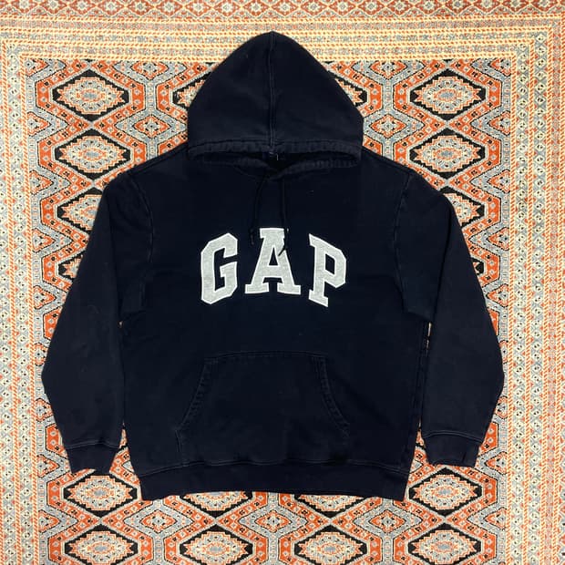 갭 스펠로고 딥네이비 기모 후드티셔츠 남성XL