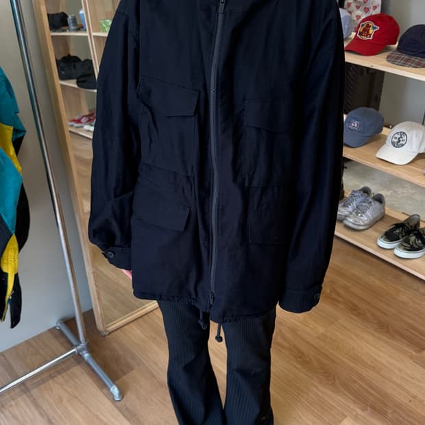 요지야마모토 뿌르옴므 후드 블루종 