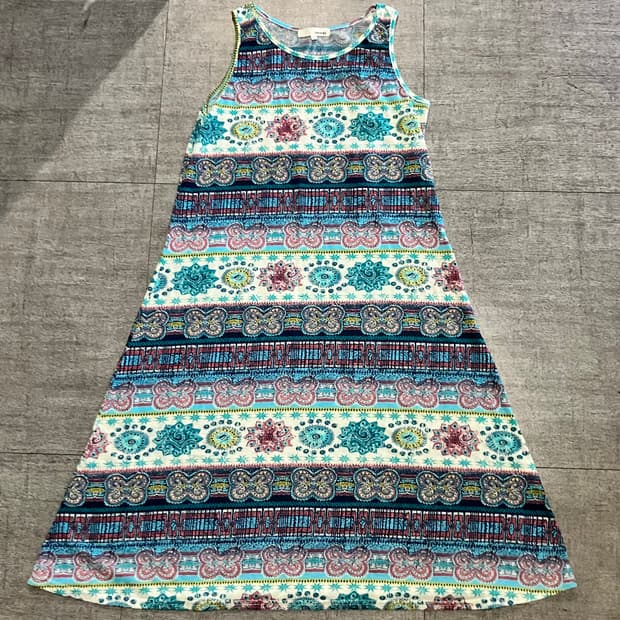 일본빈티지 Shoolarue 하구미모리걸 보헤미안 동양풍 롱원피스