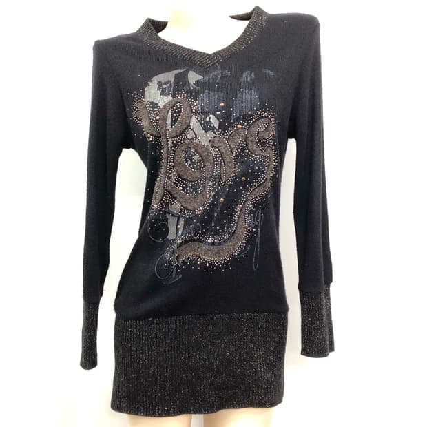 love lettering glitter knit dress