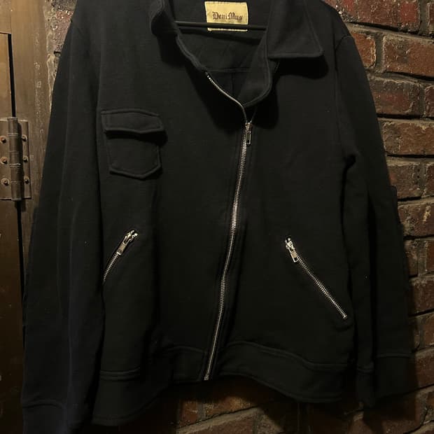 2000s denimus JPN 락시크 블랙 스웻 포켓 라이더 자켓